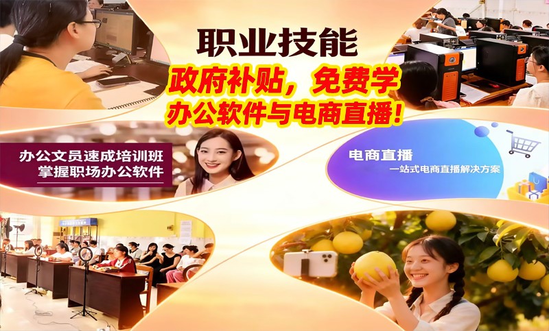 免费学办公软件应用和电商直播